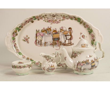Royal Doulton Brambly Hedge miniature tea service, height of tea pot 10cm. (4) 