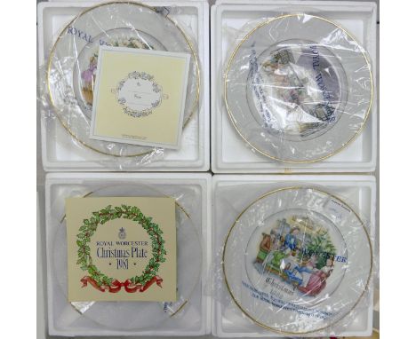Four Boxed Royal Worcester Christmas Plates(4) 