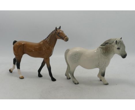 Royal Doulton Holly Dell Dixie dapple grey (2nds) together with trough bred horse (2) 
