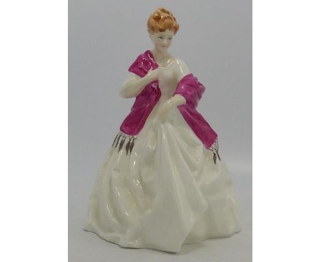 Royal Worcester Lady Figure First Dance 3629 (white &amp; pink colour way) 