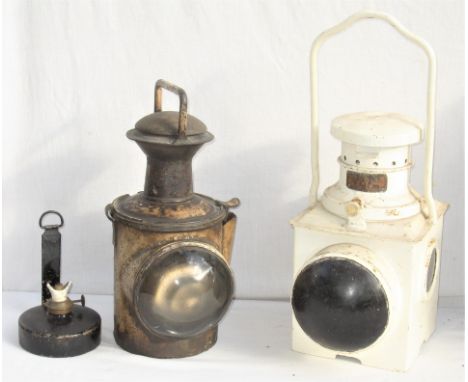BR Southern Region Loco Head lamp. Complete with vessel (shown) embossed BR on base together with a BR(S) Tail lamp minus int