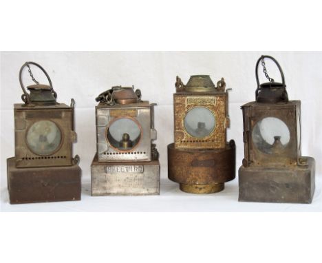4 x Welch Patent Signal Lamp Interiors. One plated SMEETH RD another shunt version plated MANEA minus 2 glasses and filler ca