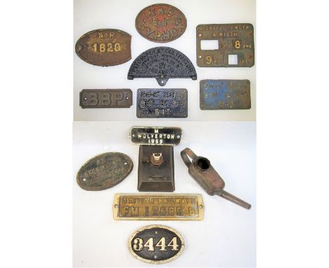 Cast Iron Wagon Plates to include SR 1820 (Broken). BBP. GAS 5ft SYPHON. PITH POLE CULTIVATOR plus 3 other Wagon tonnage plat