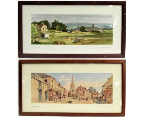 Framed &amp; Glazed Carriage Prints. RICHMOND YORKSHIRE by LEONARD SQUIRELL together with PICKERING YORKSHIRE by Jack Merriot