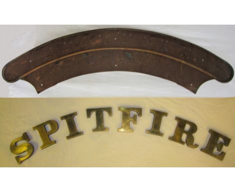 REPRODUCTION GWR Engine Name Plate SPITFIRE. with brass letters now detached from splasher. Complete restoration required. 