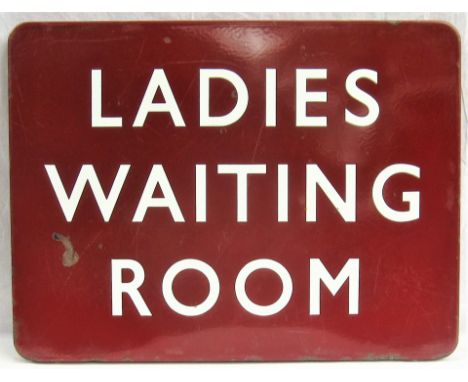 BR(M) FF enamel railway station sign  LADIES WAITING ROOM. Good condition measures 24in x 18in.