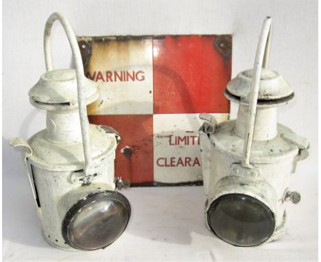 A pair of BR Locomotive head lamps. Both fitted with replacement hand lamp vessels and both missing red glass filters togethe