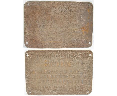 CLC Cast Iron Gate Notice. NOTICE ANY PERSON Etc.  Measures 20.5 x 14 in. Original condition devoid of paint.