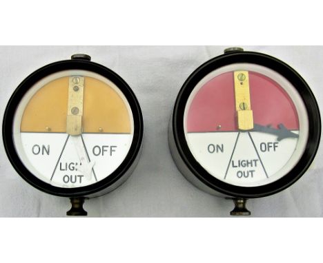 2 x BR(W) colour light Home and Distant signal repeaters made by RE Thompson. 