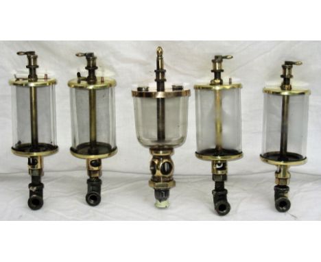 5 x Engine or Motor Glass Oilers. Useful restoration items.