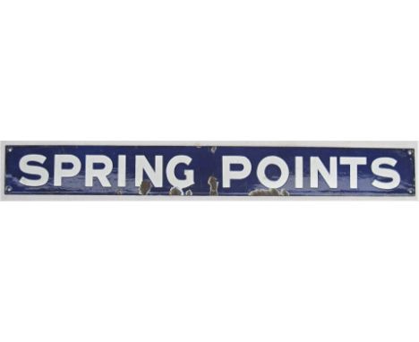 Enamel Sign believed Caledonian. SPRING POINTS in good condition with a few side chips.