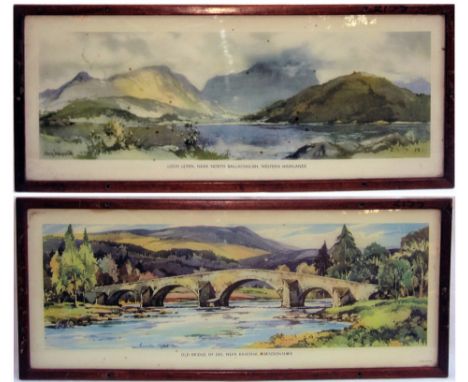 Framed &amp; Glazed Carriage Prints. LOCH LEVEN near North Ballachulish Highlands by Jack Merriott together with OLD BRIDGE O