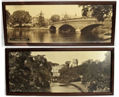 Framed &amp; Glazed Carriage Prints. OLD BRIDGE EVESHAM together with WARWICK CASTLE.