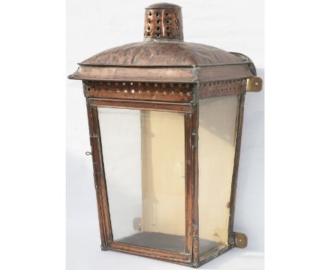 Midland Railway Copper Station Wall Lamp, stamped MRCo Gas in lovely condition.