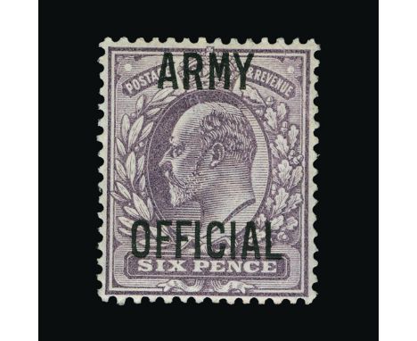 Great Britain - Officials : (SG O52) 1902-03 ARMY 6d, ovptd. Type O6, small faint corner crease, fresh, fine m.m.  BPA Cert. 