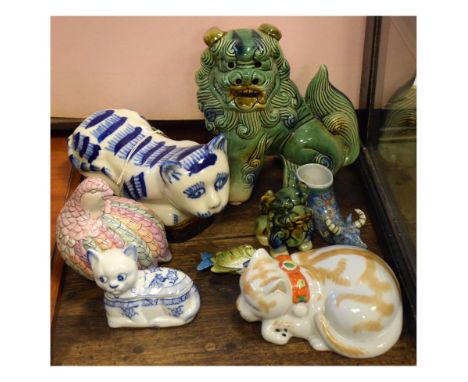 Chinese Dog of Fo, together with small quantity of Chinese ceramic animal figures, 20th Century Condition: **Ceramics &amp; G