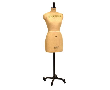 Stockman of Paris &amp; London dressmakers dummy, size 14 Condition: The pins around the waist and the arm sockets have ruste