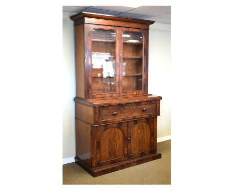 Victorian mahogany bureau bookcase, 225.5cm high x 125cm wide approx Condition: Glass appears intact with no major cracks pre