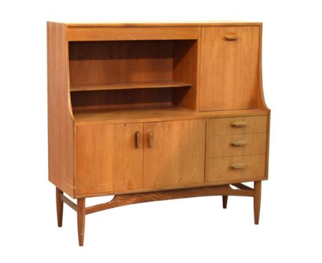 Modern Design - G Plan teak finish sideboard, 124cm wide x 122cm high x 47cm deep Condition: Some light surface scratches and