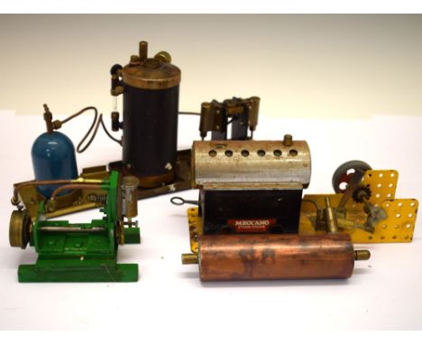 Quantity of stationary engines to include Meccano steam engine, and scratch built examples, etc Condition: Sold as seen, engi