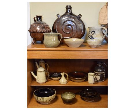 Collection of 1970's/1980's studio art pottery, most pieces bearing incised SW mark Condition: Some minor losses, the large j