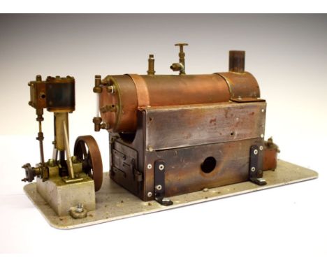 Large scratch built stationary engine, 20cm x 43cm approx Condition: Sold as seen, engine not tested, please check extra imag