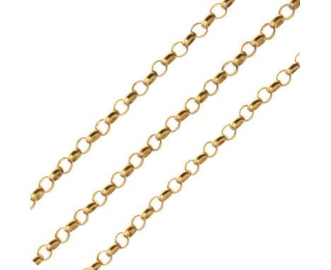 Yellow metal belcher link necklace, 46cm approx, 8.4g approx Condition: **Due to current lockdown conditions, bidders are una