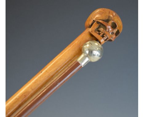 Silver-plated swagger stick, having Clifton College, Bristol crest to top, 68cm long, together with another walking stick hav