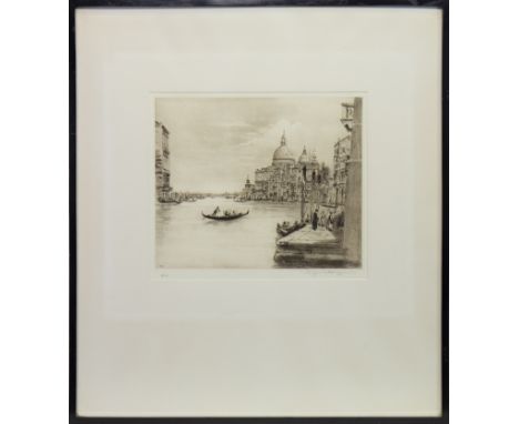 WILFRED HIGGINS (Exh. 1912-1938), THE GRAND CANAL; ST MARIA DELLA SALUTE; and THE RIALTO three etchings, each signed and numb