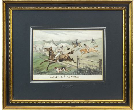 W R SCULTHORPE (BRITISH c 1870-1900), CLEARING! THE TIMBER watercolour on paper, signed and titled 18cm x 25cm Mounted, frame