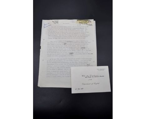 BLUNDEN (Edmund):&nbsp;draft typescript for the introduction of Bewick's 'Memoirs' by Blunden, numerous manuscript correction