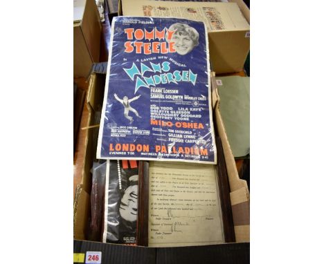 ENTERTAINMENT MEMORABILIA AND OTHER EPHEMERA:&nbsp;a large carton, to include misc photographs inc. 1930s period snapshot alb