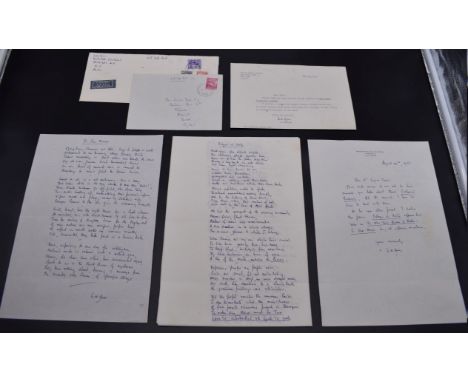 AUDEN (W H):&nbsp;on side ALS on Kirchstetten headed paper, dated Aug 20th 1963, apologising to Jon Wynne-Tyson for not havin