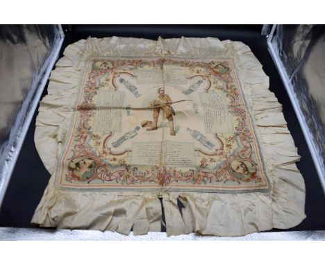 KIPLING (Rudyard):&nbsp;'The Absent Minded Beggar', large pictorial panel printed on silk with text in four panels, central i