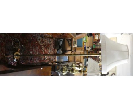 A Modern Brass and Copper Standard Lamp with Shade