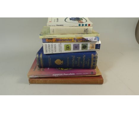 A Collection of Nine Books on Marks and Monogrammes, Japanese Porcelain, Royal Worcester Figurines, Studio Pottery Marks etc