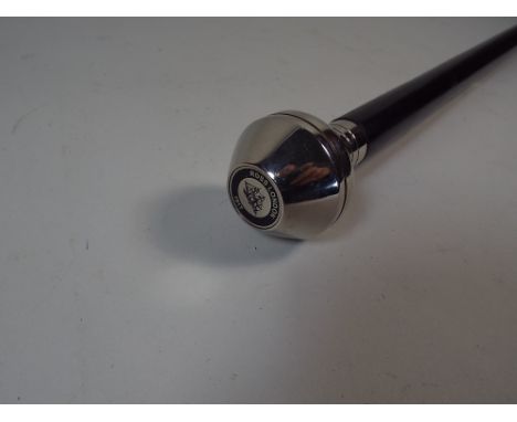 A Modern Walking Cane Inscribed Ross London, with Screw Chromed Top to Inner Compass, 94cm Long
