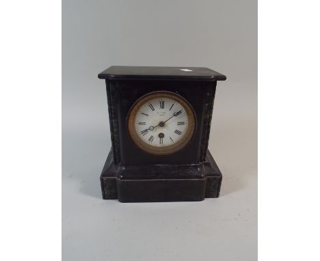 A French Slate and Marble Mantle Clock In Need of Attention, Dial Inscribed S Hume Paris, 23cm High 