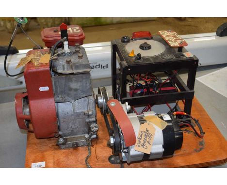 Vintage Briggs &amp; Stratton 2bhp engine hooked up to a generator