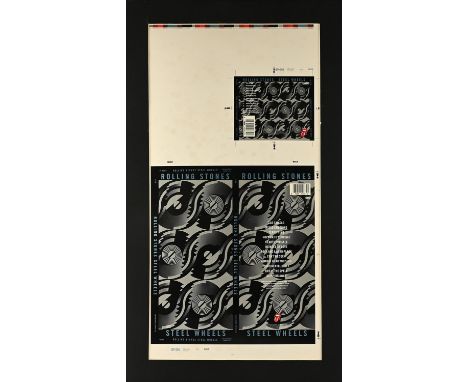Rolling Stones - original proof artwork for the album Steel Wheels. Longbox CD artwork with codes, numbers and colour tests s