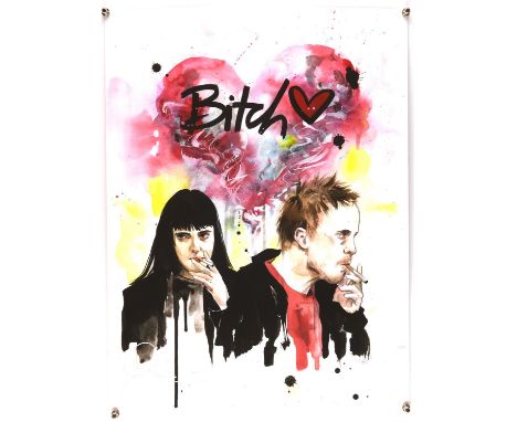 Lora Zombie (b. 1990) 'Bitch' Signed print - signed in silver pen lower left, rolled, 46cm x 61cm. 