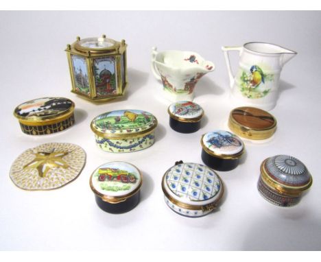 Two Royal Worcester jugs from the 250th anniversary collection - Kingfisher Barrel and Wigornia Cream Boat, together with a H