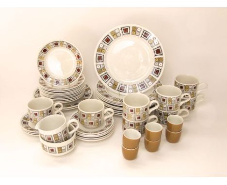 A quantity of Broadhurst Ironstone wares in the Rushstone pattern designed by Kathie Winkle including 22 plates (four sizes) 