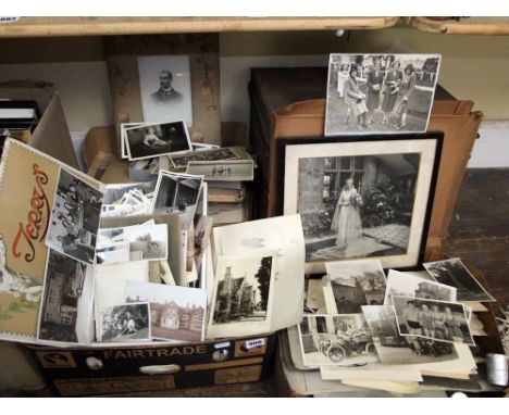 A collection of interest early to mid-20th century black and white photographs of family images on holiday, landscape, portra