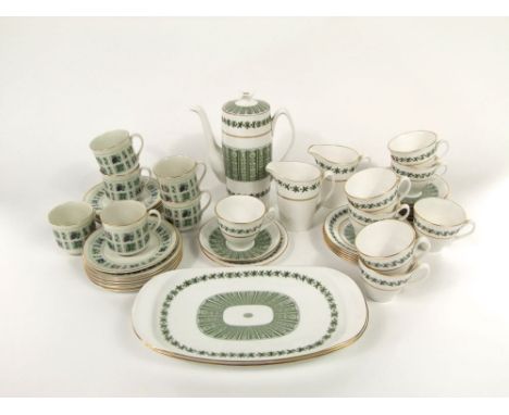 A collection of Spode Provence pattern coffee wares including coffee pot, two milk jug, pair of rectangular serving dishes, e