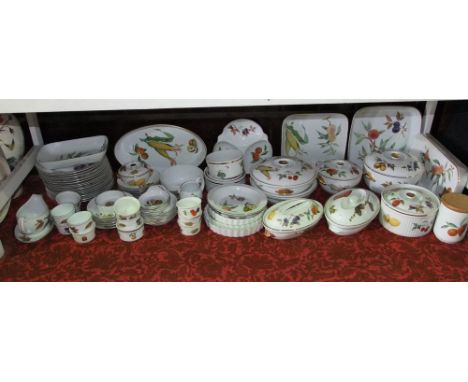 A quantity of Royal Worcester Evesham pattern table wares including various serving dishes, tureen and covers, sauce boat and