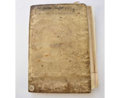 17TH CENTURY MANUSCRIPT. Folio, limp vellum, containing copies of six letters sent by the Lord High Treasurer of England, 156