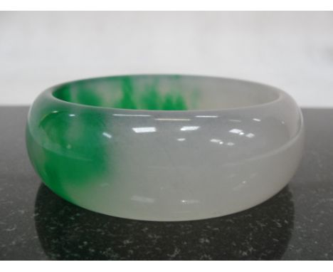 A Large Jadeite Green and White Bangle:
No 1742 : 65mm
