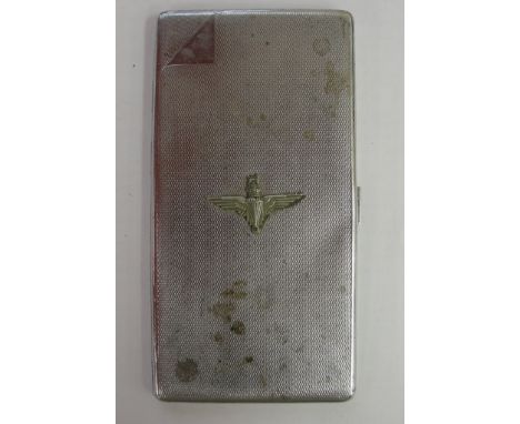 A quantity of film scripts, Match of the Day etc. A parachute guidebook and a parachute regiment cigarette case, WWII era.