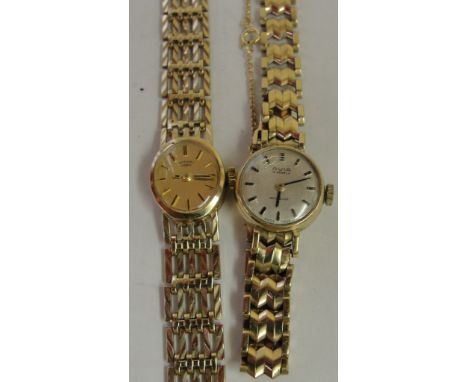 Two ladies 9ct wristwatches Avia and Rotary.